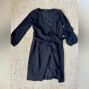 J.Crew Black Wrap Dress Size Small